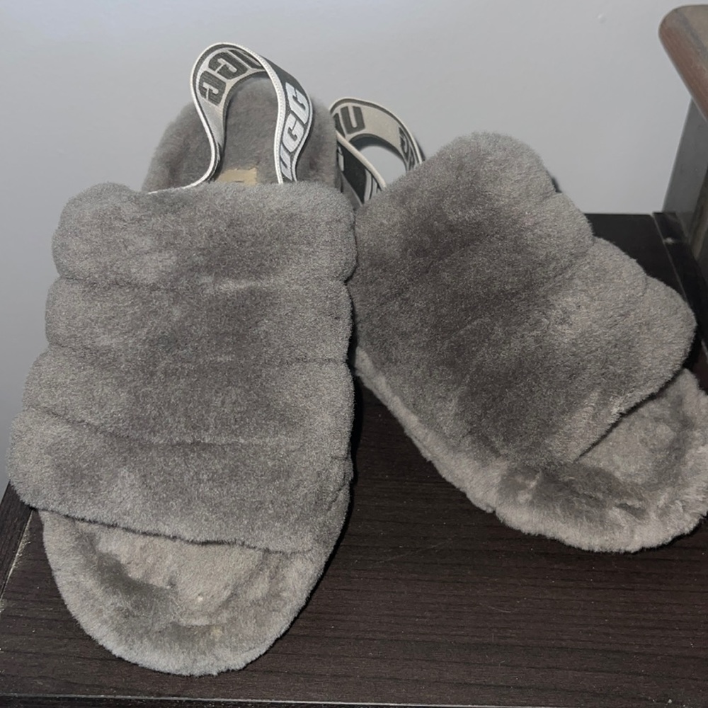 Grey slip on UGG Slippers